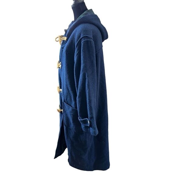 Vintage Polo Ralph Lauren Men’s S Hooded Toggle Coat, Navy Wool Twill Women’s M - Picture 4 of 15